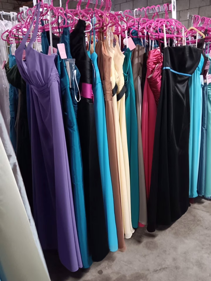 Wholesale Lot Of 188 Elegant Party Dresses For Women - Assorted Colors, Styles, And Sizes - Original Retail Values To $150 Each - Your Price Is Only $15 Each