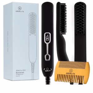 Wholesale Lot Of 1,400 Aberlite EDC - Men's Professional Heated Beard Straightening Brush and Grooming Tools (for 0.5 inch plus Beards) (Black) - MSRP $59.99 Each - Your Price Is Only $8.99 Each