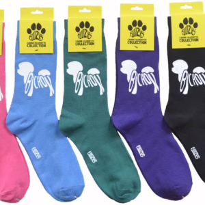 Wholesale Lot Of 1,800 Pairs Of FOOZYS Canine Silhouette Socks For Men And Women - Original Retail Values To $12.00 A Pair - Your Price Is Only .55 Each