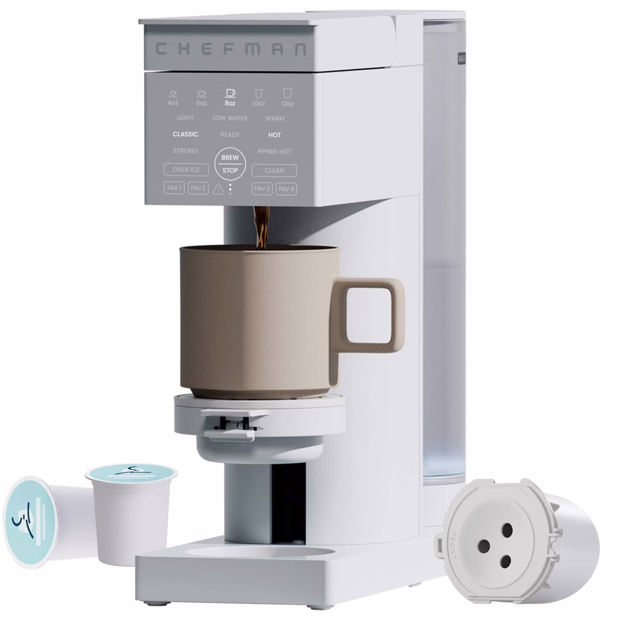 Wholesale Lot Of 500 Chefman Caffeinator Single Serve Coffee Makers 48 Oz. Reservoir - Concrete - MSRP $159.99 - Your Price Is Only $55.00 Each