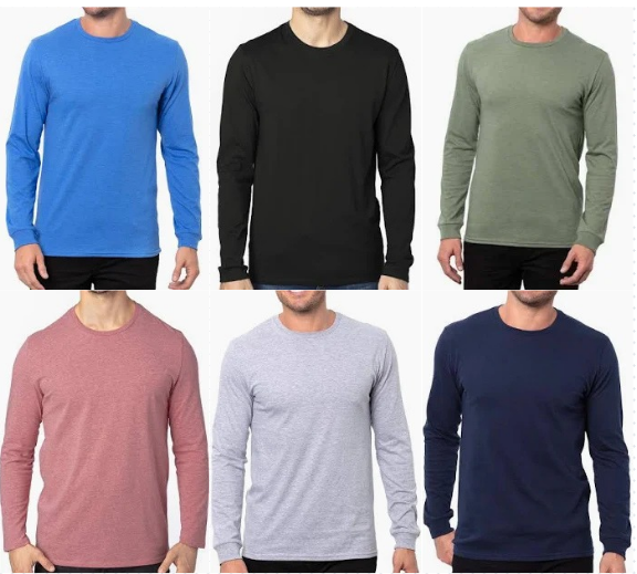 Wholesale Lot Of 72 ThreadFast Adult Long Sleeve T-Shirts (XS–3X, Assorted Colors) Each $2.40