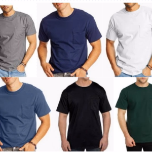 Wholesale Lot Of 36 Hanes Pocket Beefy Tees (S–3X, Assorted Colors) Each $3.48