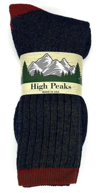 Wholesale Lot Of 30 “High Peak” Merino Wool Boot Socks (60% Merino Wool) Each $4.80