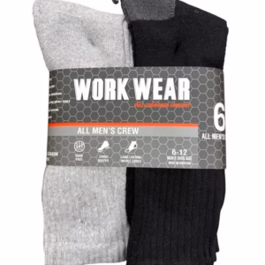 Wholesale Lot Of 50 Packs Of Men's Work Socks By Work Wear - 6 Pairs In A Pack - Sizes 6-12 - Your Price Is Only $3.50 Per Pack