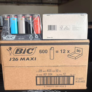 WHOLESALE BIC LIGHTERS IN STOCK!   BIC J26 Maxi Lighters 50 Lighters Per Tray 12 Trays Per Case. USA UPC  $35.00 Per Tray. FOB NJ  1,000 Cases In Stock.