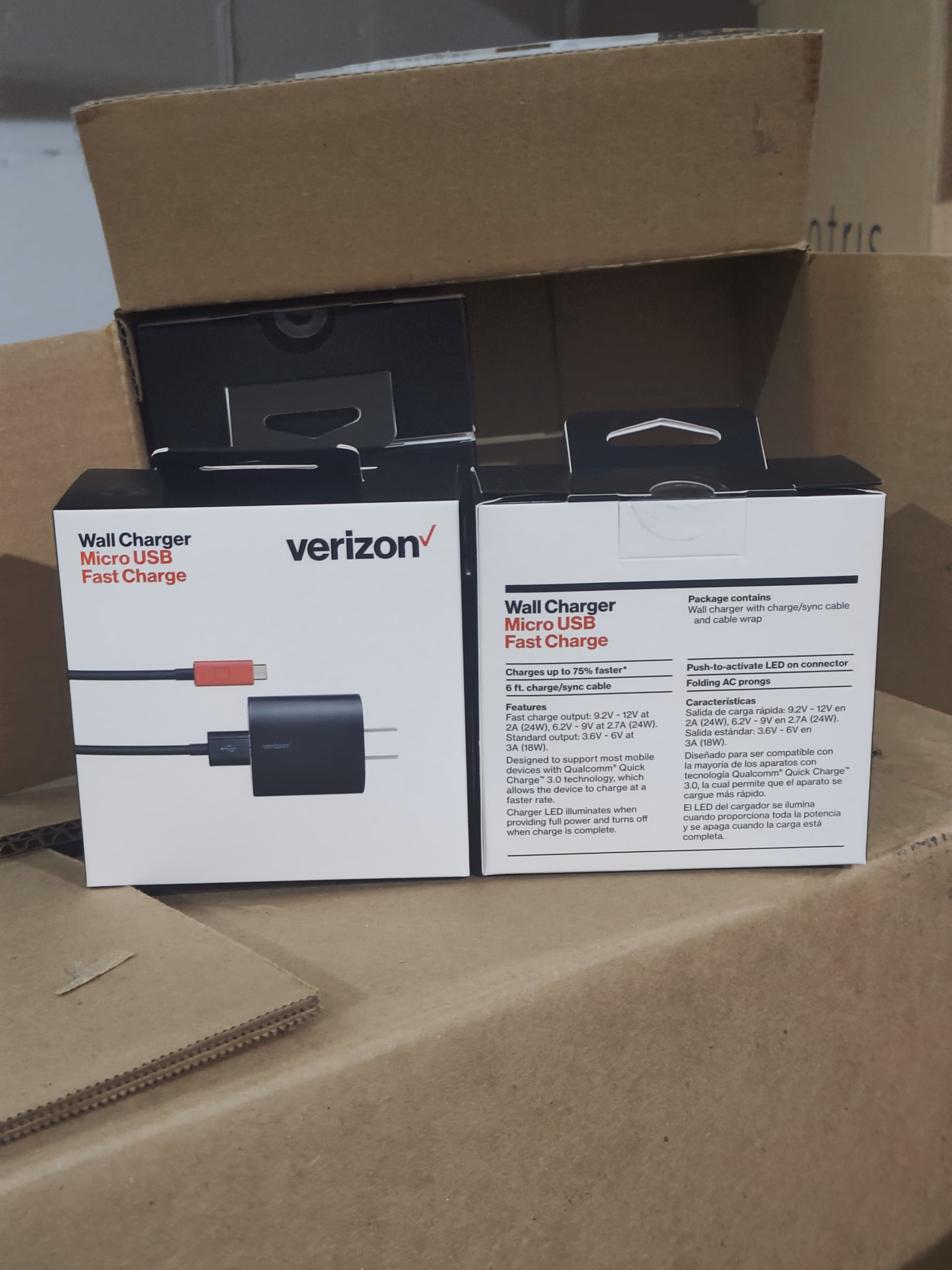 Wholesale Lot Of 1,636 Verizon Wall Charger - Micro USB - Fast Charge - 3 AMP UPC 097738603481 - MSRP $34.99 Each - Your Price Is Only $1.50 Each - Image 2
