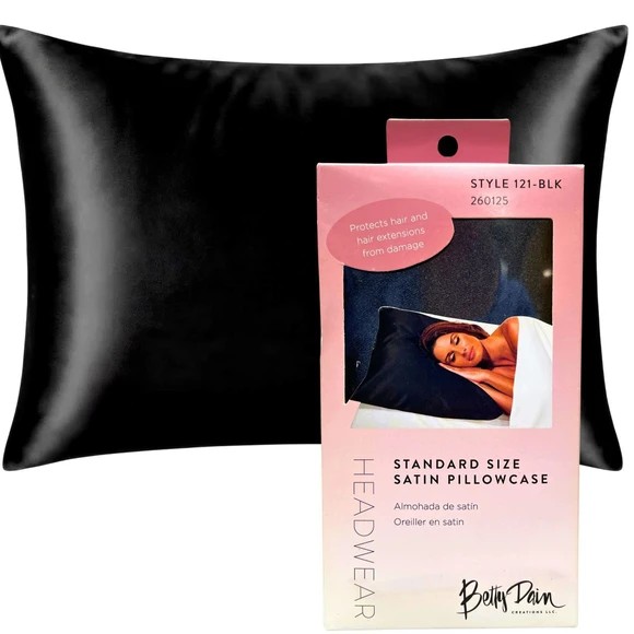 Wholesale Lot Of 1,440 Betty Dain Satin Pillowcases - Colors Black And Grey - MSRP $9.99 Each - Your Price Is Only $1.25 Each