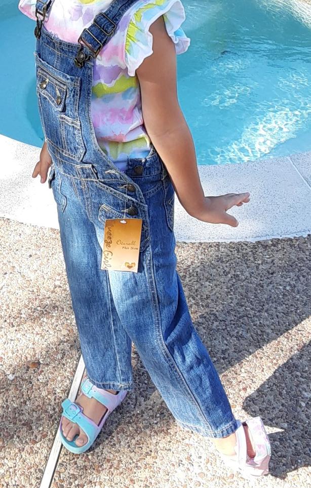 Wholesale Lot Of 360 Squeeze Girls Denim Overalls - Brand New Overstock - Original Labels And Tags - Sizes 4-7 And 8-16 - Original MSRPs $26.00 To $38.00 Each - Your Price Is Only $4.00 Each