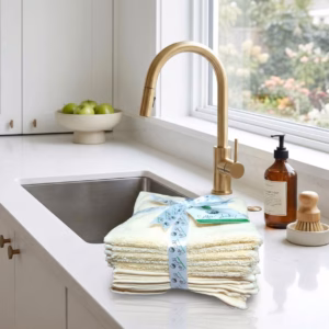 Wholesale Lot Of 36 Cases - 5,184 Wash Cloths - 12" x 12" - White & Cream Green - 24 Packs Of 6 