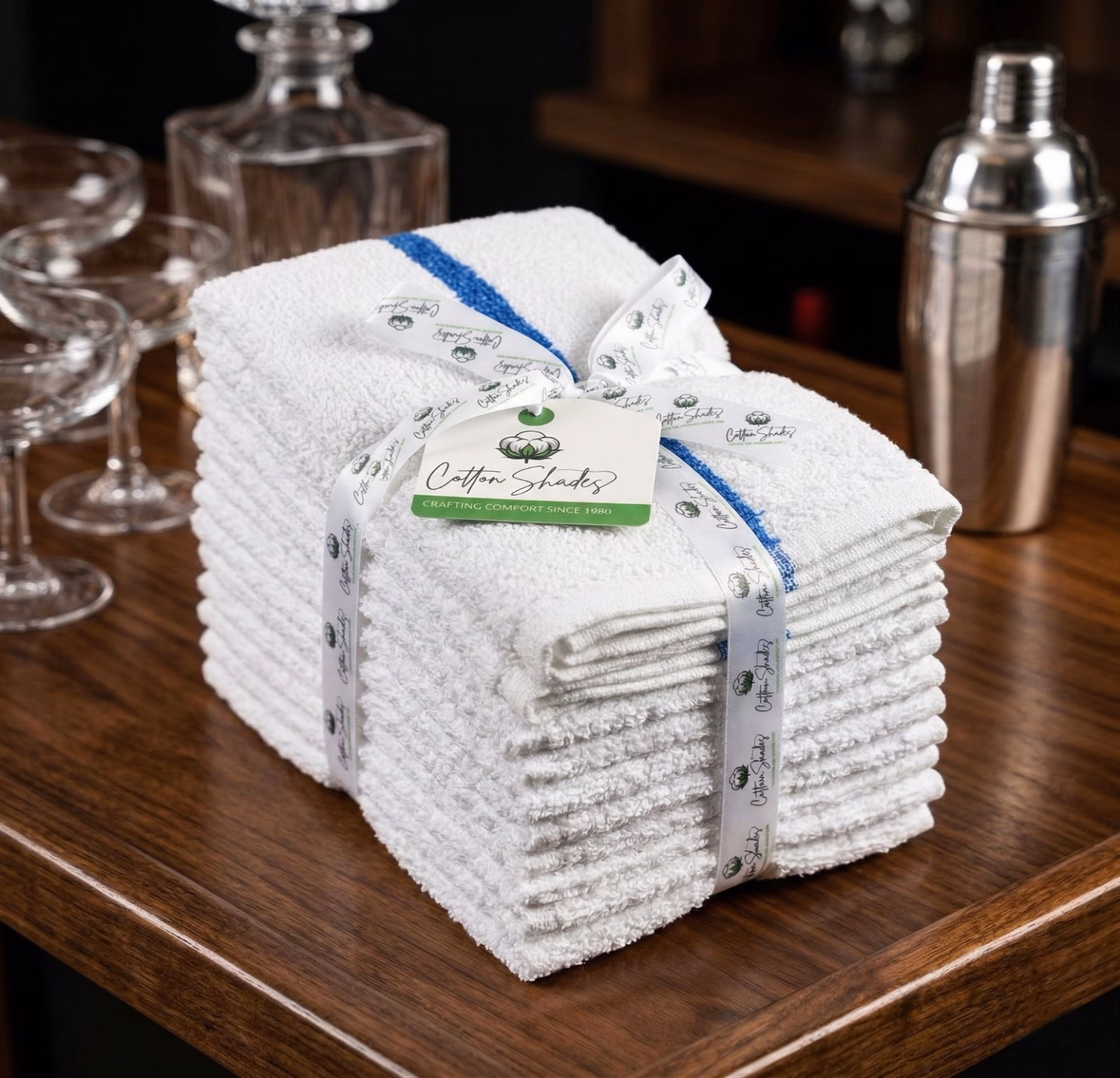 Wholesale Lot Of 70 Cases Brand New Bar Mop Towels 16” x 19” Blue Stripe – 10,080 Units Bulk Inventory – Only $120.00 Per Case - Image 6