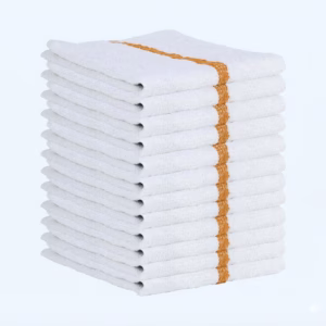 Wholesale Lot Of 70 Cases Brand New Bar Mop Towels 16” x 19” Gold Stripe – 840 Dozen (10,080 Towels) – $10.00 Per Dozen | $120.00 Per Case