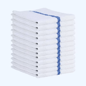 Wholesale Lot Of 70 Cases Brand New Bar Mop Towels 16” x 19” Blue Stripe – 10,080 Units Bulk Inventory – Only $120.00 Per Case
