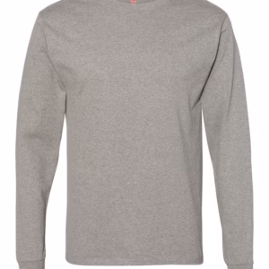 Wholesale Lot Of 1,010 Hanes Men’s Tagless Cotton Long Sleeve T-Shirts – Style 5586 – Purple & Oxford Grey – Sizes S-3XL – UPC Included – Your Price Is Only $1.00 Each