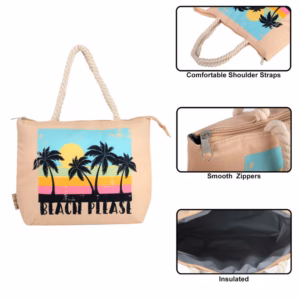 Wholesale Lot Of 264 Fashionable Beach Tote Bags – Two Styles – Zippered Insulated Fridge Pak – Suggested Retail Price $20.00 Each – Your Price Is Only $3.50 Each – Free Shipping