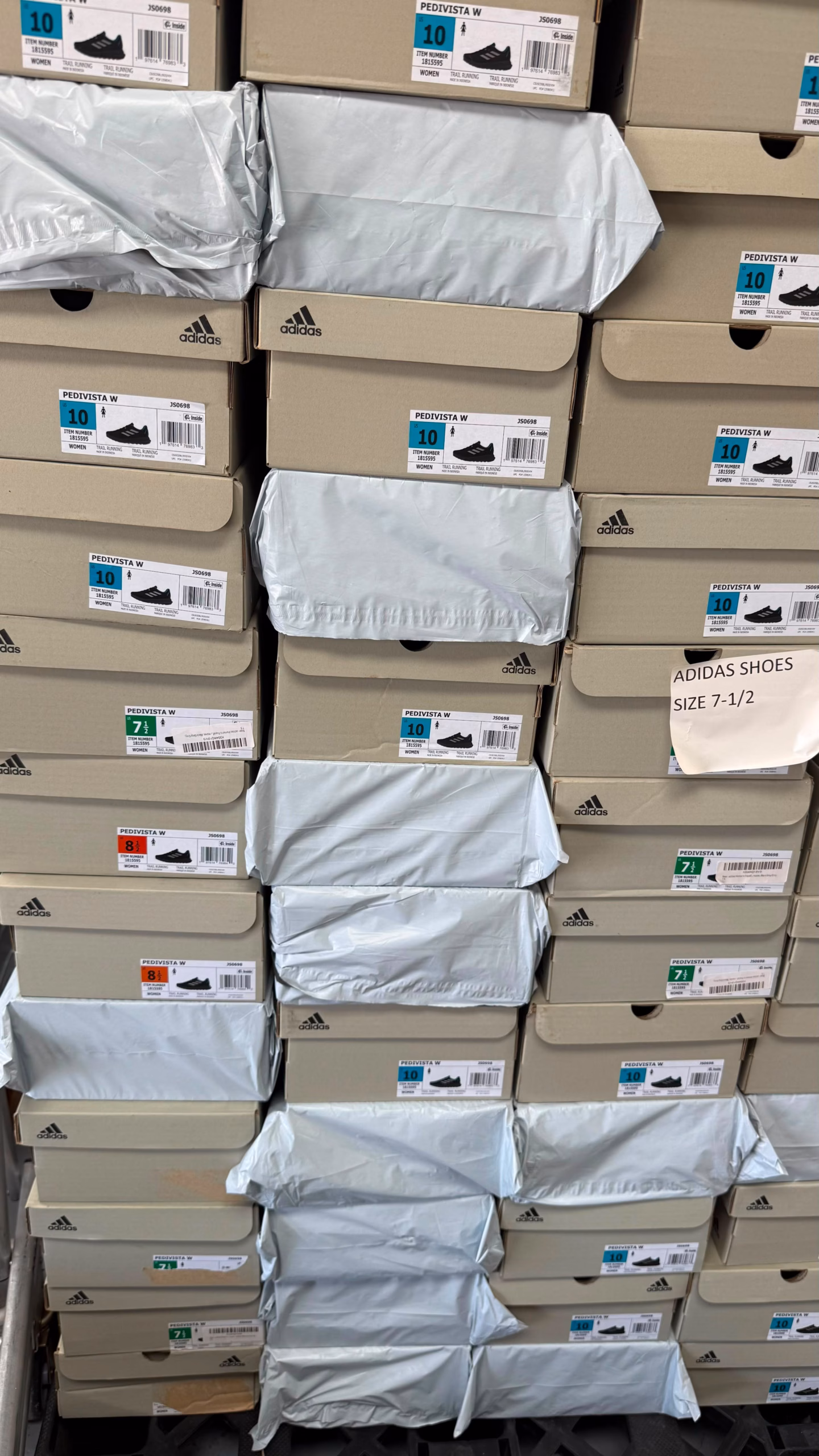 Wholesale Lot Of 482 Pairs Of Authentic Adidas Pedivista Women's Sneakers – Sizes 7.5, 8.5 & 10 – Suggested Retail Price $70.00 Each – Your Price Is Only $28.00 Each - Image 4