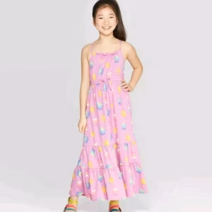 Wholesale Lot Of 100 Girls' Rainbow Maxi Dresses By Cat & Jack – Size L – MSRP $18.00 Each – Your Price Is Only $4.00 Each