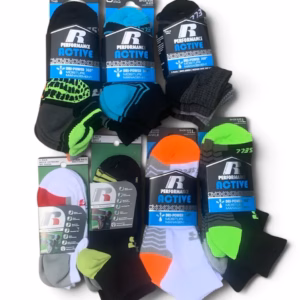 Wholesale Lot Of 200 Packs Of Russell Performance Ankle Socks – 3 Pairs Per Pack – Medium & Large Sizes – Suggested Retail Price $9.00 Per Pack – Your Price Only $2.50 Per Pack