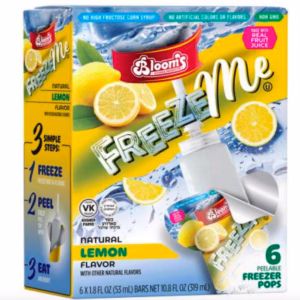 Wholesale Lot Of 732 FreezeMe Freezer Pop Lemon Cases– 12 Packs Of 6 Pieces – UPC 860012270798 – $43.03 Each Case