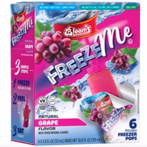 Wholesale Lot Of 830 FreezeMe Freezer Pop Grape Cases– 12 Packs Of 6 Pieces – UPC 032797000680 – $43.03 Each Case