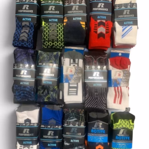 Wholesale Lot Of 800 Packs Of Russell Performance Crew Socks – Medium & Large – 3 Pairs Per Pack – Original Retail Price Available – Your Price Is Only $1.50 Per Pack