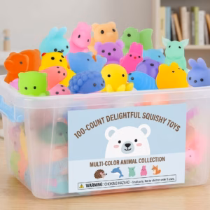 100 Pcs Party Favors & Squishy Toys Bulk for Kids – Fidget & Sensory Toys – Classroom Prizes & Goodie Bags
