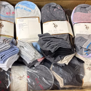 Wholesale Lot Of 2,000 Packs Of US Polo Socks – 6 Pairs Per Package – Assorted Sizes And Colors – Ankle And No Show Socks – Your Price Is Only $2.75 Per Pack