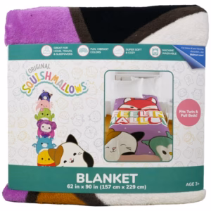 Wholesale Lot Of 396 Squishmallows 62" x 90" Feeling Mallow Blankets - Your Price Is Only $10.00 Each