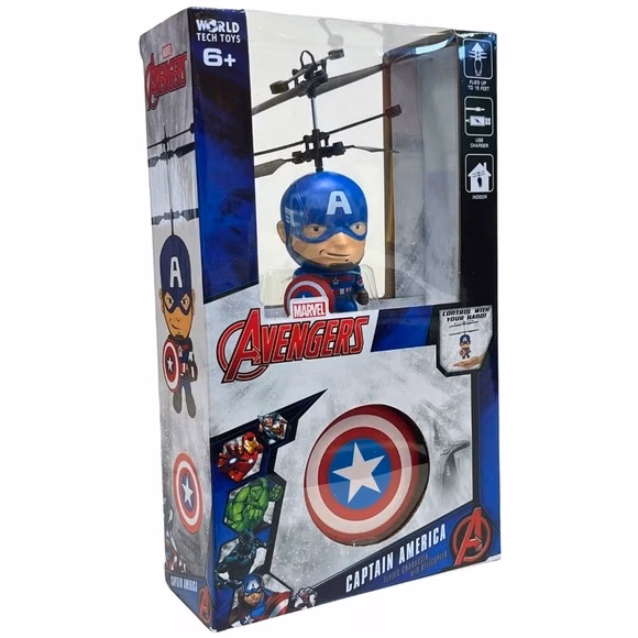 Wholesale Lot Of 240 Captain America 3.5 Inch Flying UFO Hand Controlled Helicopter Toy Drones - Your Price Is Only $5.50 Each