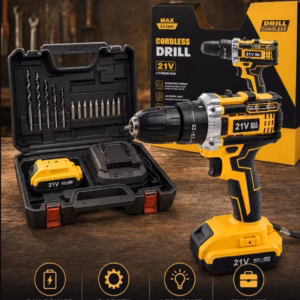Wholesale Lot Of 2,900 21V MAX Cordless Lithium-Ion Drills - 2-Speed With LED Light & Full Kit - Only $10.50 Each