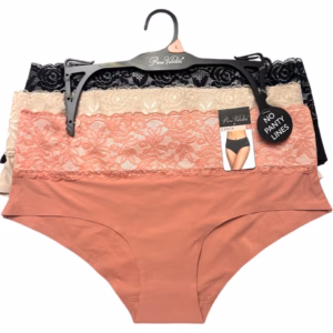 Wholesale Lot Of 1,872 3-Packs Of Prima Valentina Lucia Laser Foil Printed Hipsters – Coral Cloud With Gold Foil Mini Dots – Suggested Retail $38.00 Per 3-Pack – Your Price Is Only $2.00 Per 3-Pack