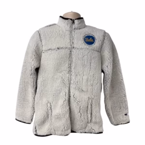Wholesale Lot Of 120 Champion College Embroidered Sherpa Zipper Jackets – One Color, Assorted Teams – Sizes S–XL – Suggested Retail $19.99 Each – Only $4.99 Each