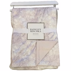Wholesale Lot Of 600 Badgley Mischka Baby Blankets – MSRP $15.00 Each – Your Price Is Only $2.75 Each!